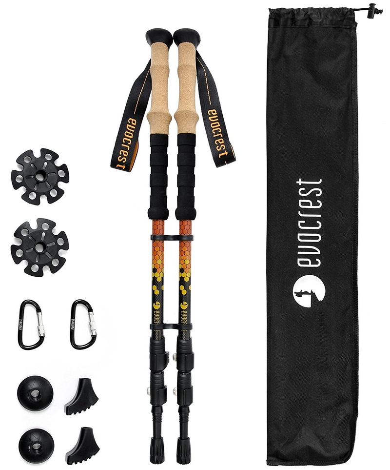 Illustration for article titled Evocrest Carbon Fiber Trekking Poles - Collapsible, Shock Absorbent, Ultra Lightweight Walking SticksĀ